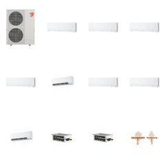 MITSUBISHI ELECTRIC Mitsubishi Multi-Zone 60000 BTU R-454B 20 SEER2 8-Zone Wall-Mounted Hyper Heat Mini Split Heat Pump System - 6K+6K+6K+6K+9K+12K+12K+18K