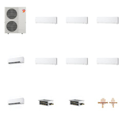 MITSUBISHI ELECTRIC Mitsubishi Multi-Zone 60000 BTU R-454B 20 SEER2 8-Zone Wall-Mounted Hyper Heat Mini Split Heat Pump System - 6K+6K+6K+9K+12K+12K+12K+15K