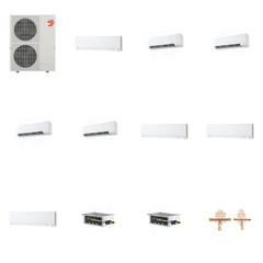 MITSUBISHI ELECTRIC Mitsubishi Multi-Zone 60000 BTU R-454B 20 SEER2 8-Zone Wall-Mounted Hyper Heat Mini Split Heat Pump System - 6K+9K+9K+9K+9K+12K+12K+12K