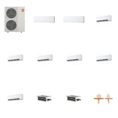 MITSUBISHI ELECTRIC Mitsubishi Multi-Zone 60000 BTU R-454B 20 SEER2 8-Zone Wall-Mounted Hyper Heat Mini Split Heat Pump System - 6K+6K+9K+9K+9K+9K+9K+9K