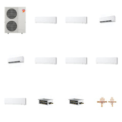 MITSUBISHI ELECTRIC Mitsubishi Multi-Zone 60000 BTU R-454B 20 SEER2 8-Zone Wall-Mounted Hyper Heat Mini Split Heat Pump System - 6K+6K+9K+9K+12K+12K+12K+12K