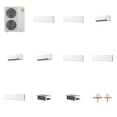 MITSUBISHI ELECTRIC Mitsubishi Multi-Zone 60000 BTU R-454B 20 SEER2 8-Zone Wall-Mounted Hyper Heat Mini Split Heat Pump System - 6K+6K+9K+9K+9K+12K+12K+12K