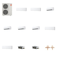 MITSUBISHI ELECTRIC Mitsubishi Multi-Zone 60000 BTU R-454B 20 SEER2 8-Zone Wall-Mounted Hyper Heat Mini Split Heat Pump System - 6K+6K+9K+9K+9K+9K+12K+12K