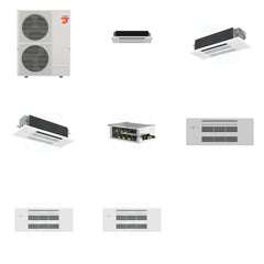 MITSUBISHI ELECTRIC Mitsubishi Multi-Zone 60000 BTU R-454B 20 SEER2 3-Zone 1-Way Ceiling Cassette Mini Split Heat Pump System - 6K+12K+18K