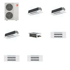 MITSUBISHI ELECTRIC Mitsubishi Multi-Zone 60000 BTU R-454B 20 SEER2 3-Zone 1-Way Ceiling Cassette Mini Split Heat Pump System - 12K+12K+12K