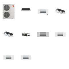 MITSUBISHI ELECTRIC Mitsubishi Multi-Zone 60000 BTU R-454B 20 SEER2 4-Zone 1-Way Ceiling Cassette Mini Split Heat Pump System - 6K+9K+18K+18K