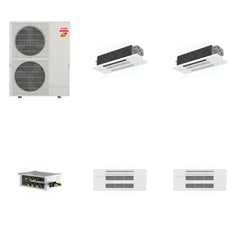 MITSUBISHI ELECTRIC Mitsubishi Multi-Zone 60000 BTU R-454B 20 SEER2 2-Zone 1-Way Ceiling Cassette Mini Split Heat Pump System - 12K+12K