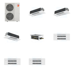 MITSUBISHI ELECTRIC Mitsubishi Multi-Zone 60000 BTU R-454B 20 SEER2 3-Zone 1-Way Ceiling Cassette Mini Split Heat Pump System - 12K+12K+18K