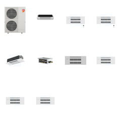 MITSUBISHI ELECTRIC Mitsubishi Multi-Zone 60000 BTU R-454B 20 SEER2 4-Zone 1-Way Ceiling Cassette Mini Split Heat Pump System - 6K+9K+9K+12K