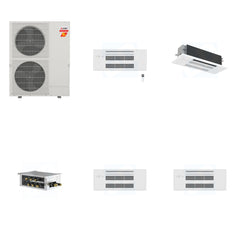 MITSUBISHI ELECTRIC Mitsubishi Multi-Zone 60000 BTU R-454B 20 SEER2 2-Zone 1-Way Ceiling Cassette Mini Split Heat Pump System - 9K+18K