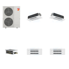 MITSUBISHI ELECTRIC Mitsubishi Multi-Zone 60000 BTU R-454B 20 SEER2 2-Zone 1-Way Ceiling Cassette Mini Split Heat Pump System - 12K+18K