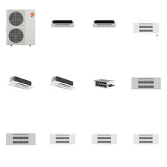 MITSUBISHI ELECTRIC Mitsubishi Multi-Zone 60000 BTU R-454B 20 SEER2 5-Zone 1-Way Ceiling Cassette Mini Split Heat Pump System - 6K+6K+9K+18K+18K