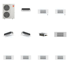 MITSUBISHI ELECTRIC Mitsubishi Multi-Zone 60000 BTU R-454B 20 SEER2 5-Zone 1-Way Ceiling Cassette Mini Split Heat Pump System - 6K+9K+9K+12K+18K