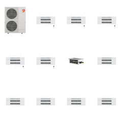 MITSUBISHI ELECTRIC Mitsubishi Multi-Zone 60000 BTU R-454B 20 SEER2 5-Zone 1-Way Ceiling Cassette Mini Split Heat Pump System - 9K+9K+9K+9K+9K
