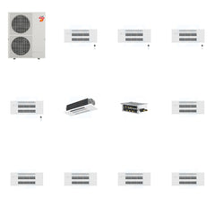 MITSUBISHI ELECTRIC Mitsubishi Multi-Zone 60000 BTU R-454B 20 SEER2 5-Zone 1-Way Ceiling Cassette Mini Split Heat Pump System - 9K+9K+9K+9K+12K