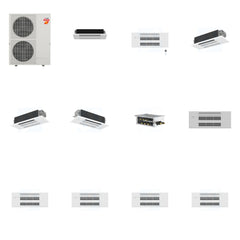 MITSUBISHI ELECTRIC Mitsubishi Multi-Zone 60000 BTU R-454B 20 SEER2 5-Zone 1-Way Ceiling Cassette Mini Split Heat Pump System - 6K+9K+12K+12K+18K