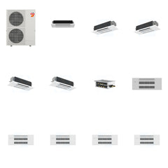 MITSUBISHI ELECTRIC Mitsubishi Multi-Zone 60000 BTU R-454B 20 SEER2 5-Zone 1-Way Ceiling Cassette Mini Split Heat Pump System - 6K+12K+12K+18K+18K