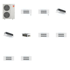 MITSUBISHI ELECTRIC Mitsubishi Multi-Zone 60000 BTU R-454B 20 SEER2 4-Zone 1-Way Ceiling Cassette Mini Split Heat Pump System - 9K+9K+18K+18K