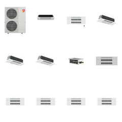 MITSUBISHI ELECTRIC Mitsubishi Multi-Zone 60000 BTU R-454B 20 SEER2 5-Zone 1-Way Ceiling Cassette Mini Split Heat Pump System - 6K+9K+18K+18K+18K