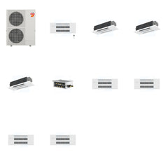 MITSUBISHI ELECTRIC Mitsubishi Multi-Zone 60000 BTU R-454B 20 SEER2 4-Zone 1-Way Ceiling Cassette Mini Split Heat Pump System - 9K+12K+12K+12K
