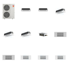 MITSUBISHI ELECTRIC Mitsubishi Multi-Zone 60000 BTU R-454B 20 SEER2 5-Zone 1-Way Ceiling Cassette Mini Split Heat Pump System - 6K+6K+12K+12K+12K