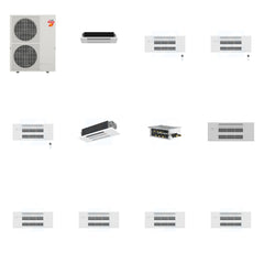 MITSUBISHI ELECTRIC Mitsubishi Multi-Zone 60000 BTU R-454B 20 SEER2 5-Zone 1-Way Ceiling Cassette Mini Split Heat Pump System - 6K+9K+9K+9K+12K