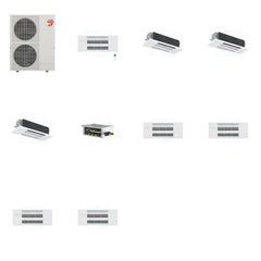 MITSUBISHI ELECTRIC Mitsubishi Multi-Zone 60000 BTU R-454B 20 SEER2 4-Zone 1-Way Ceiling Cassette Mini Split Heat Pump System - 9K+18K+18K+18K