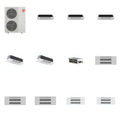 MITSUBISHI ELECTRIC Mitsubishi Multi-Zone 60000 BTU R-454B 20 SEER2 5-Zone 1-Way Ceiling Cassette Mini Split Heat Pump System - 6K+6K+6K+18K+18K
