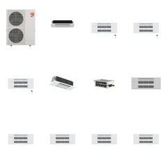 MITSUBISHI ELECTRIC Mitsubishi Multi-Zone 60000 BTU R-454B 20 SEER2 5-Zone 1-Way Ceiling Cassette Mini Split Heat Pump System - 6K+9K+9K+9K+18K