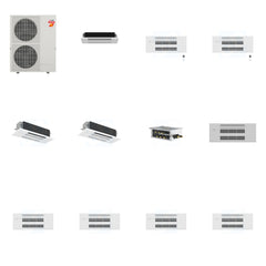 MITSUBISHI ELECTRIC Mitsubishi Multi-Zone 60000 BTU R-454B 20 SEER2 5-Zone 1-Way Ceiling Cassette Mini Split Heat Pump System - 6K+9K+9K+18K+18K