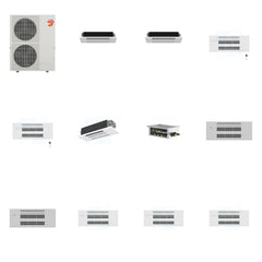 MITSUBISHI ELECTRIC Mitsubishi Multi-Zone 60000 BTU R-454B 20 SEER2 5-Zone 1-Way Ceiling Cassette Mini Split Heat Pump System - 6K+6K+9K+9K+12K