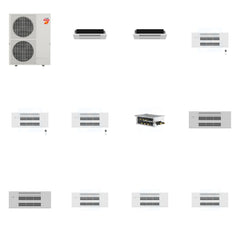 MITSUBISHI ELECTRIC Mitsubishi Multi-Zone 60000 BTU R-454B 20 SEER2 5-Zone 1-Way Ceiling Cassette Mini Split Heat Pump System - 6K+6K+9K+9K+9K
