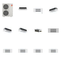 MITSUBISHI ELECTRIC Mitsubishi Multi-Zone 60000 BTU R-454B 20 SEER2 5-Zone 1-Way Ceiling Cassette Mini Split Heat Pump System - 6K+9K+12K+18K+18K