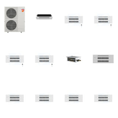 MITSUBISHI ELECTRIC Mitsubishi Multi-Zone 60000 BTU R-454B 20 SEER2 5-Zone 1-Way Ceiling Cassette Mini Split Heat Pump System - 6K+9K+9K+9K+9K