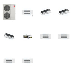 MITSUBISHI ELECTRIC Mitsubishi Multi-Zone 60000 BTU R-454B 20 SEER2 4-Zone 1-Way Ceiling Cassette Mini Split Heat Pump System - 9K+12K+12K+18K