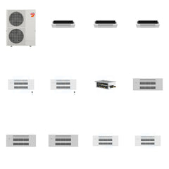 MITSUBISHI ELECTRIC Mitsubishi Multi-Zone 60000 BTU R-454B 20 SEER2 5-Zone 1-Way Ceiling Cassette Mini Split Heat Pump System - 6K+6K+6K+9K+9K
