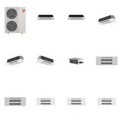 MITSUBISHI ELECTRIC Mitsubishi Multi-Zone 60000 BTU R-454B 20 SEER2 5-Zone 1-Way Ceiling Cassette Mini Split Heat Pump System - 6K+6K+12K+12K+18K