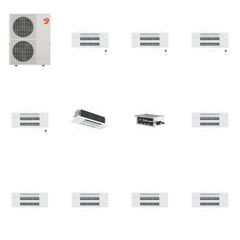 MITSUBISHI ELECTRIC Mitsubishi Multi-Zone 60000 BTU R-454B 20 SEER2 5-Zone 1-Way Ceiling Cassette Mini Split Heat Pump System - 9K+9K+9K+9K+18K