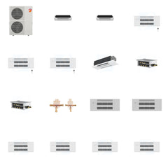 MITSUBISHI ELECTRIC Mitsubishi Multi-Zone 60000 BTU R-454B 20 SEER2 6-Zone 1-Way Ceiling Cassette Mini Split Heat Pump System - 6K+6K+9K+9K+9K+12K