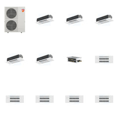 MITSUBISHI ELECTRIC Mitsubishi Multi-Zone 60000 BTU R-454B 20 SEER2 5-Zone 1-Way Ceiling Cassette Mini Split Heat Pump System - 12K+12K+12K+12K+12K