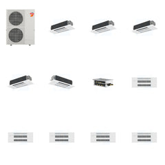 MITSUBISHI ELECTRIC Mitsubishi Multi-Zone 60000 BTU R-454B 20 SEER2 5-Zone 1-Way Ceiling Cassette Mini Split Heat Pump System - 12K+12K+12K+12K+18K
