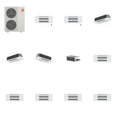 MITSUBISHI ELECTRIC Mitsubishi Multi-Zone 60000 BTU R-454B 20 SEER2 5-Zone 1-Way Ceiling Cassette Mini Split Heat Pump System - 9K+9K+12K+12K+18K