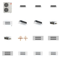 MITSUBISHI ELECTRIC Mitsubishi Multi-Zone 60000 BTU R-454B 20 SEER2 6-Zone 1-Way Ceiling Cassette Mini Split Heat Pump System - 6K+6K+6K+9K+18K+18K