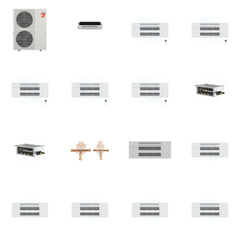 MITSUBISHI ELECTRIC Mitsubishi Multi-Zone 60000 BTU R-454B 20 SEER2 6-Zone 1-Way Ceiling Cassette Mini Split Heat Pump System - 6K+9K+9K+9K+9K+9K
