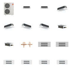 MITSUBISHI ELECTRIC Mitsubishi Multi-Zone 60000 BTU R-454B 20 SEER2 6-Zone 1-Way Ceiling Cassette Mini Split Heat Pump System - 6K+6K+12K+12K+18K+18K