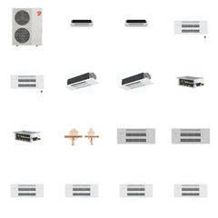 MITSUBISHI ELECTRIC Mitsubishi Multi-Zone 60000 BTU R-454B 20 SEER2 6-Zone 1-Way Ceiling Cassette Mini Split Heat Pump System - 6K+6K+9K+9K+12K+12K