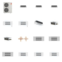MITSUBISHI ELECTRIC Mitsubishi Multi-Zone 60000 BTU R-454B 20 SEER2 6-Zone 1-Way Ceiling Cassette Mini Split Heat Pump System - 6K+6K+6K+9K+9K+18K