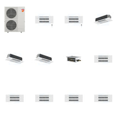 MITSUBISHI ELECTRIC Mitsubishi Multi-Zone 60000 BTU R-454B 20 SEER2 5-Zone 1-Way Ceiling Cassette Mini Split Heat Pump System - 9K+9K+12K+18K+18K