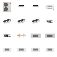 MITSUBISHI ELECTRIC Mitsubishi Multi-Zone 60000 BTU R-454B 20 SEER2 6-Zone 1-Way Ceiling Cassette Mini Split Heat Pump System - 6K+6K+9K+12K+12K+12K