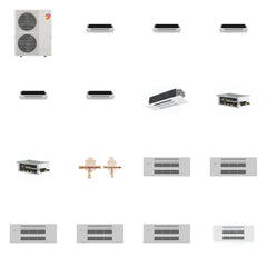 MITSUBISHI ELECTRIC Mitsubishi Multi-Zone 60000 BTU R-454B 20 SEER2 6-Zone 1-Way Ceiling Cassette Mini Split Heat Pump System - 6K+6K+6K+6K+6K+12K